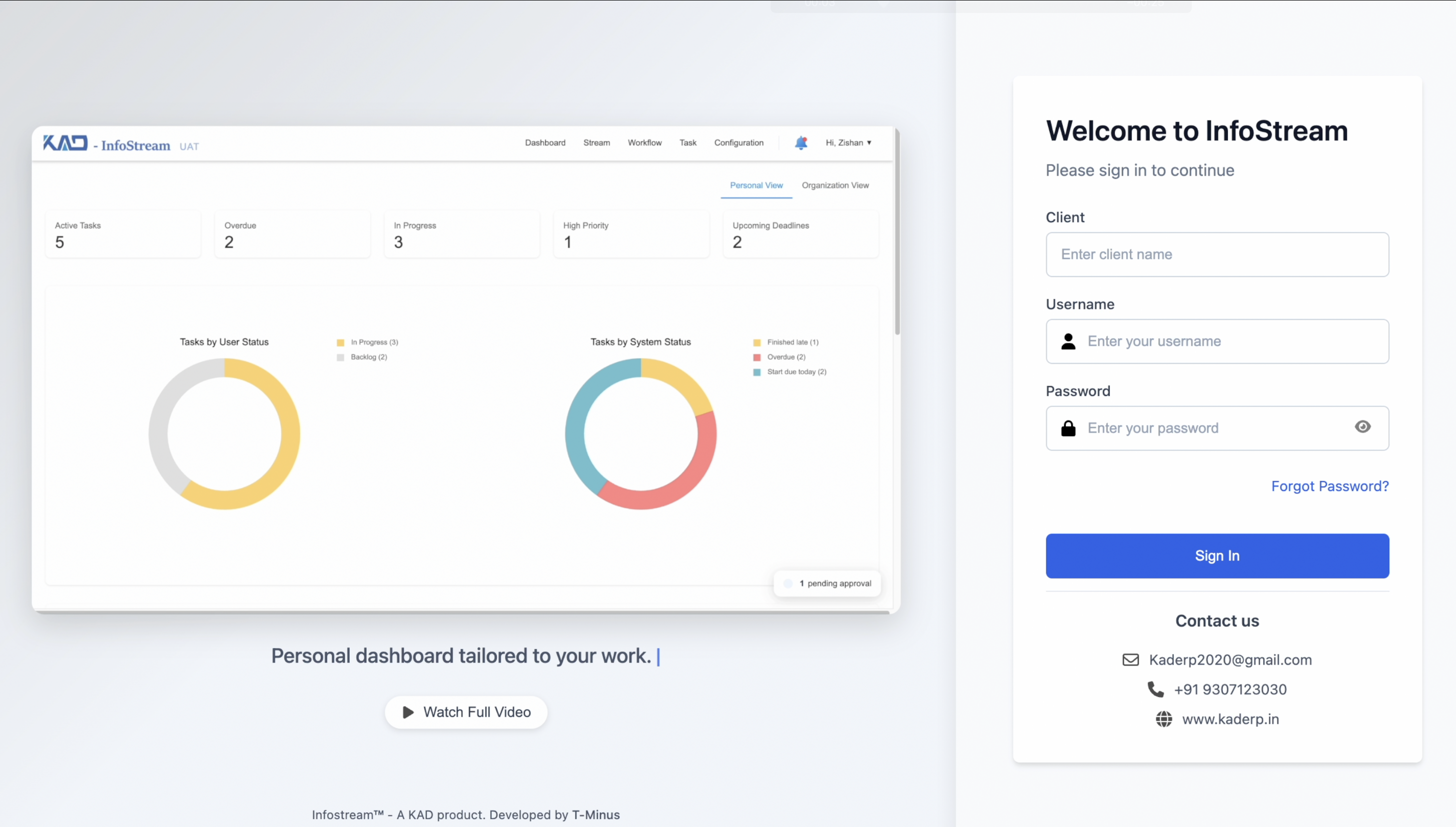 Infostream Login UI